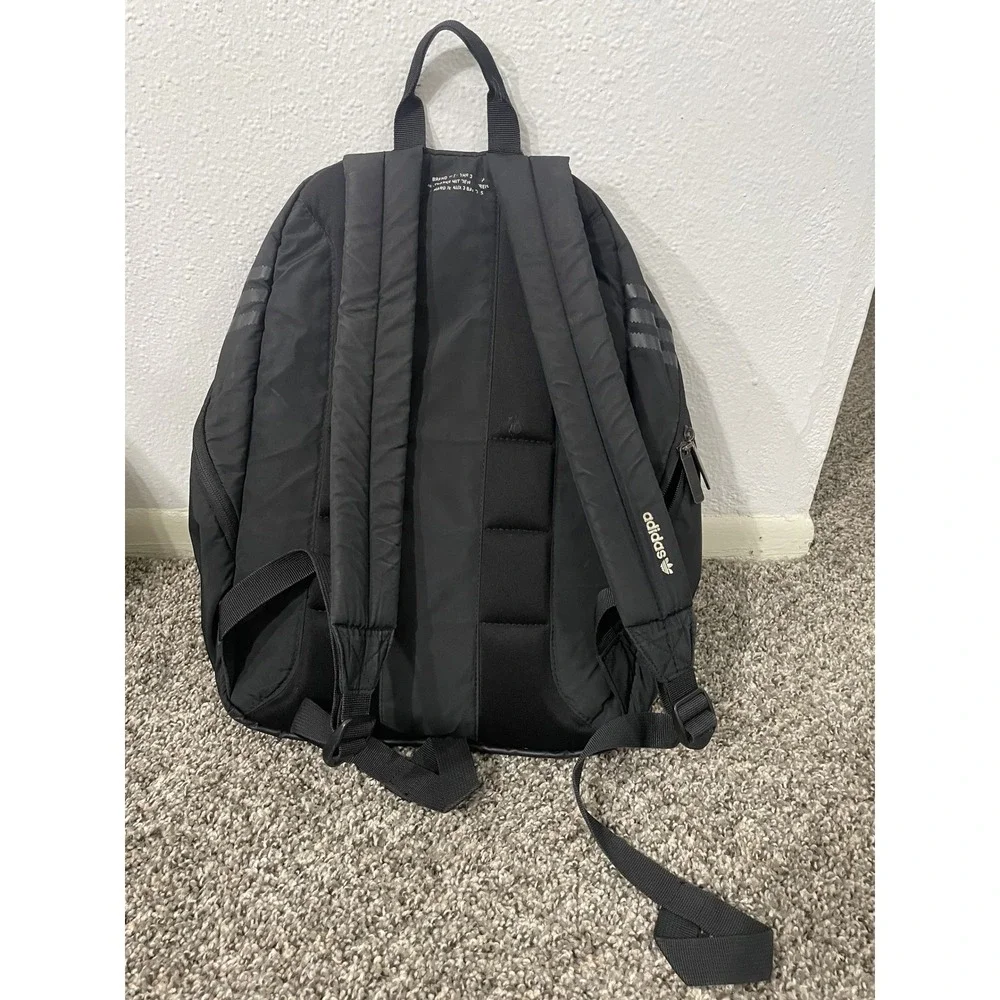 Adidas‎ Originals Trefoil Backpack Black Blue Recycled Polyester 3-Stripes Bag